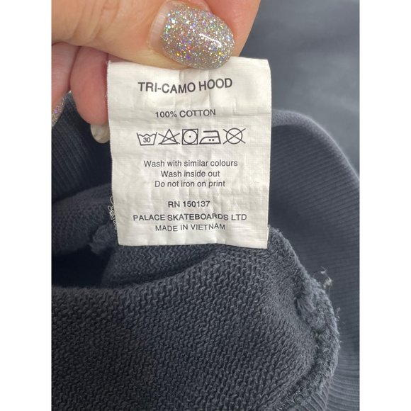 Palace Tri-Camo Black Sweatshirt Men’s XL Hood Drawcord Kangaroo Pocket Graphic - Picture 11 of 14